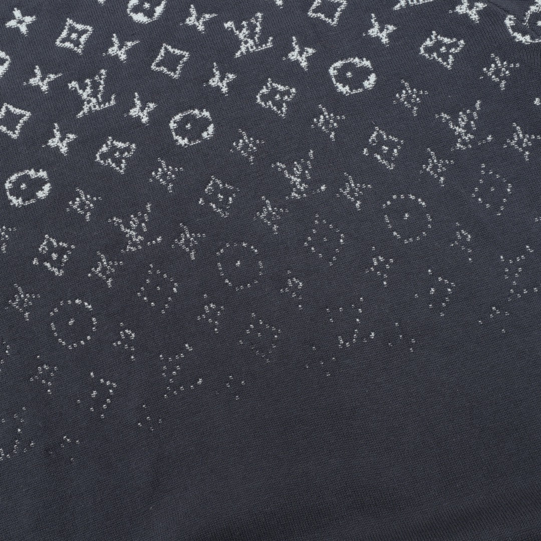 Rundhalspullover mit Sternenhimmel-Farbverlauf und Volldruck 