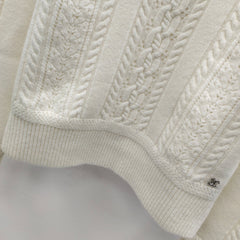 Palace style lace long sleeve cable knit sweater
