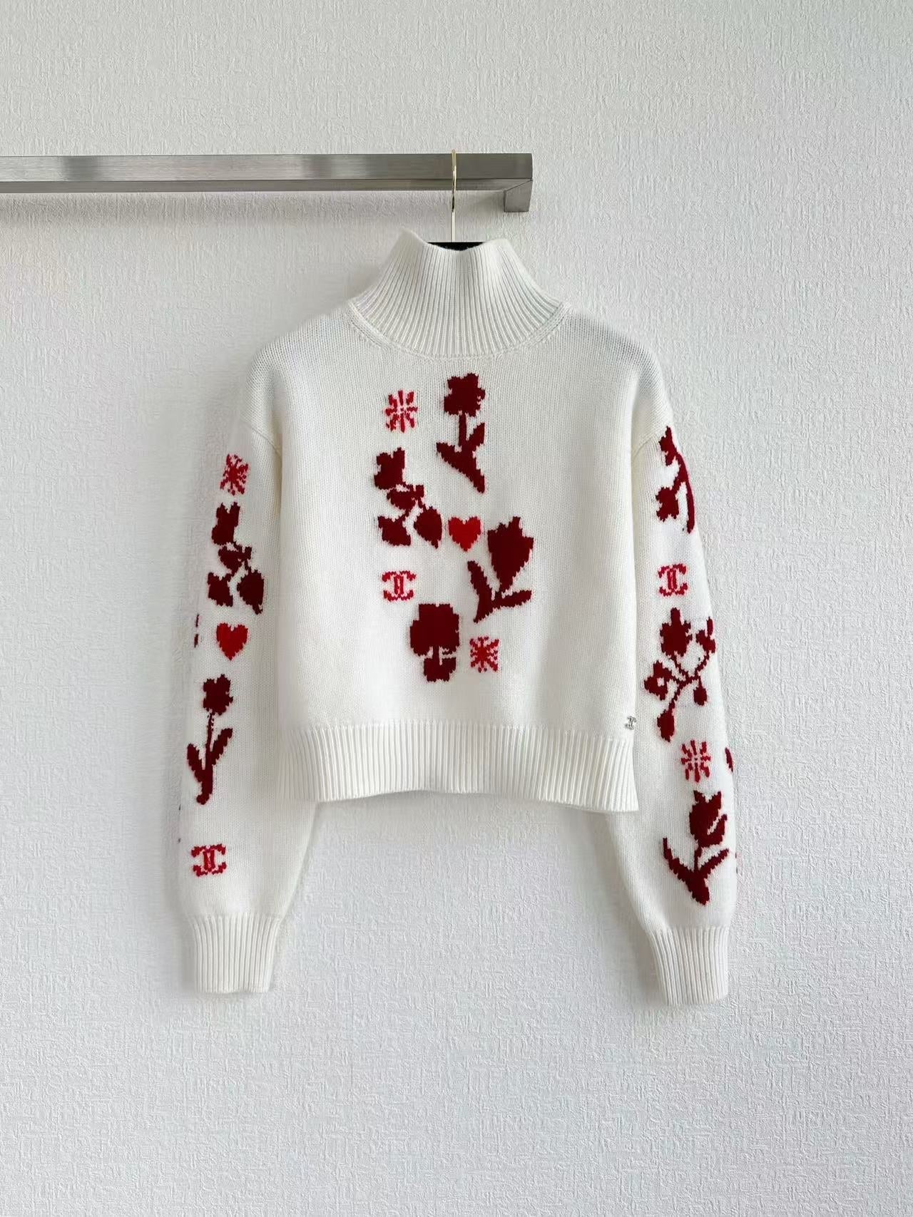 Kurzer politischer Pullover mit hohem Kragen