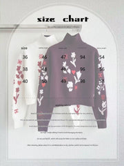 High collar political cropped sweater