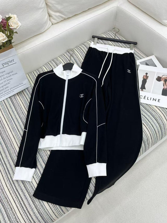 Double classic zipper drawstring set