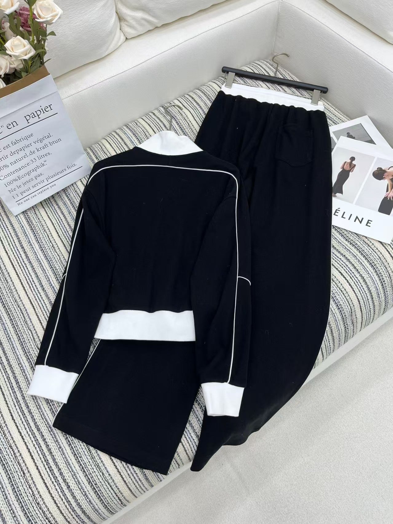 Ensemble de cordon de serrage à fermeture éclair classique Double C 