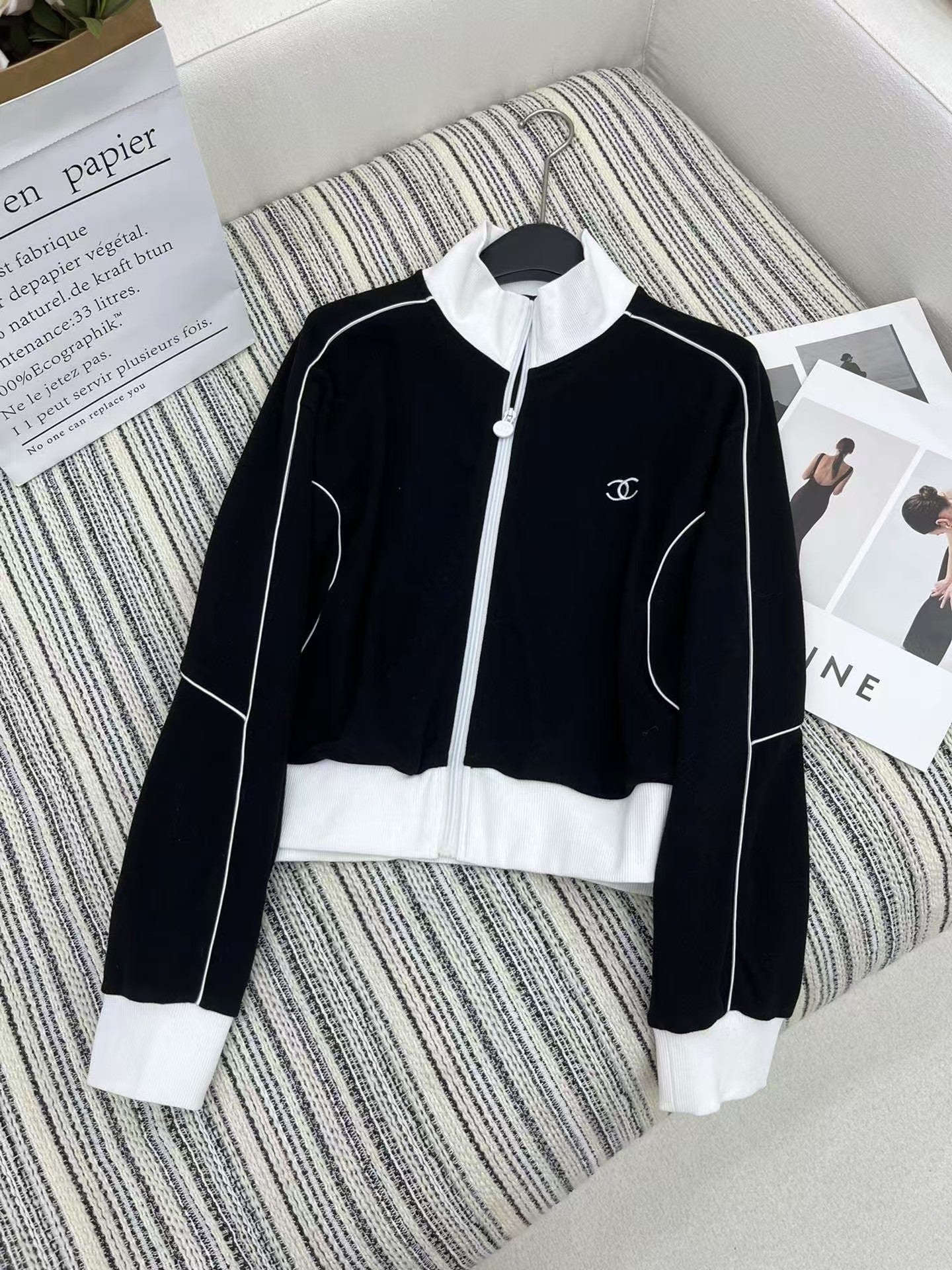 Ensemble de cordon de serrage à fermeture éclair classique Double C 