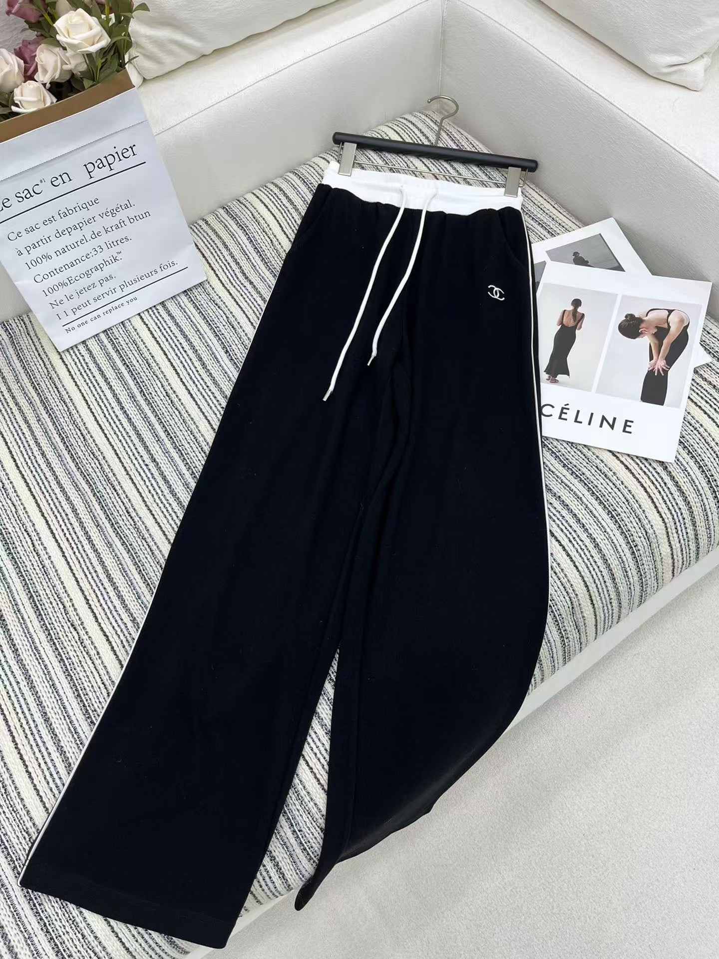 Ensemble de cordon de serrage à fermeture éclair classique Double C 