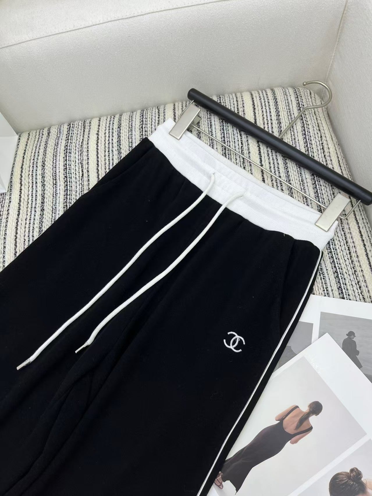 Ensemble de cordon de serrage à fermeture éclair classique Double C 