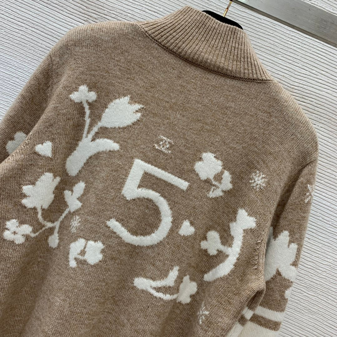 Jacquard-Strickpullover aus Wolle