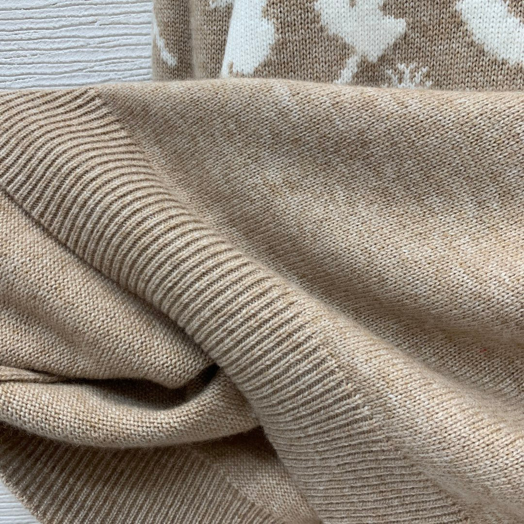 Jacquard-Strickpullover aus Wolle