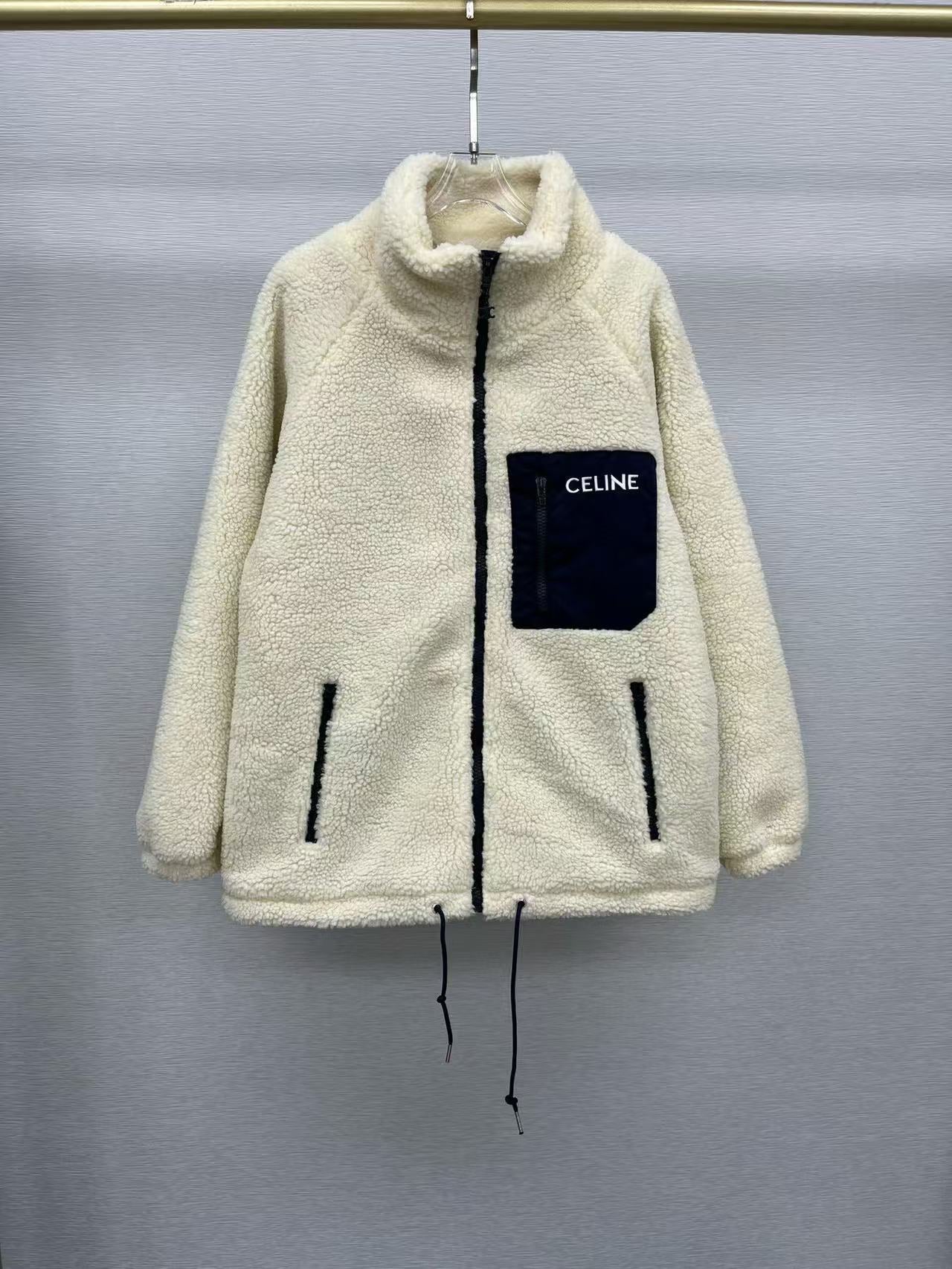 Veste matelassée en laine d'agneau noire avec poche