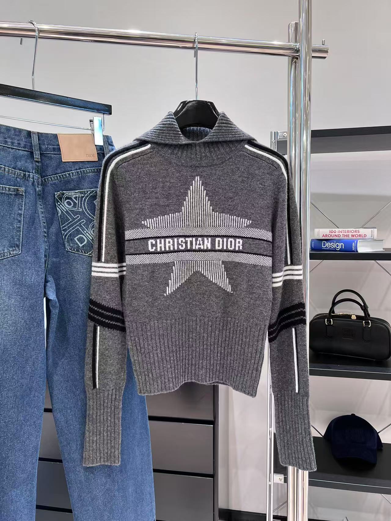 Kaschmirpullover mit Matrosenkragen