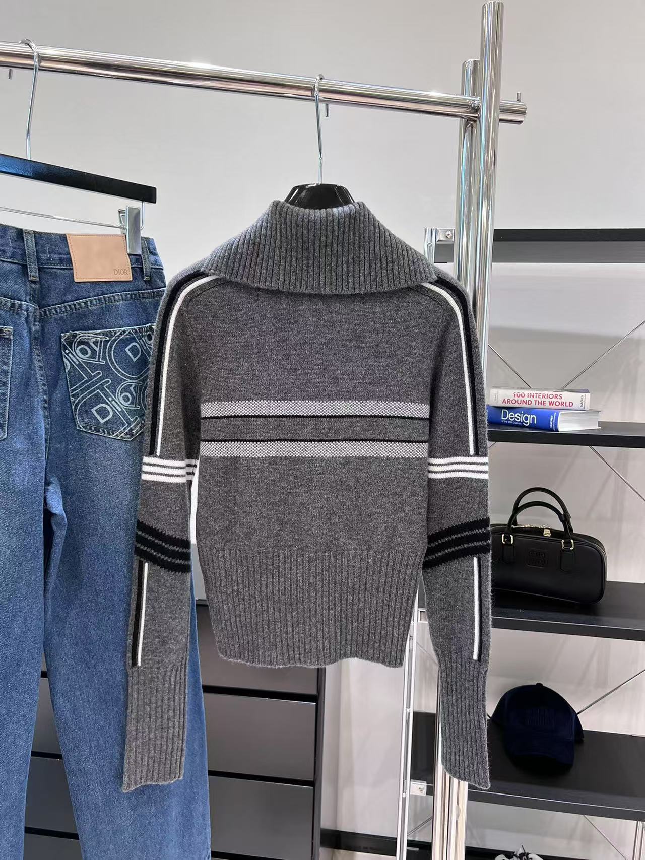 Kaschmirpullover mit Matrosenkragen