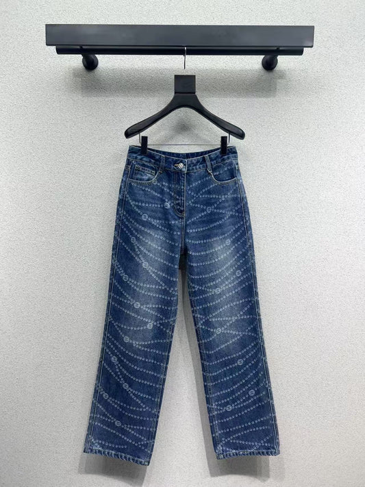 Jean imprimé entièrement brûlé au laser