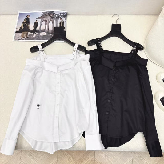 Chemise à manches longues avec col bateau