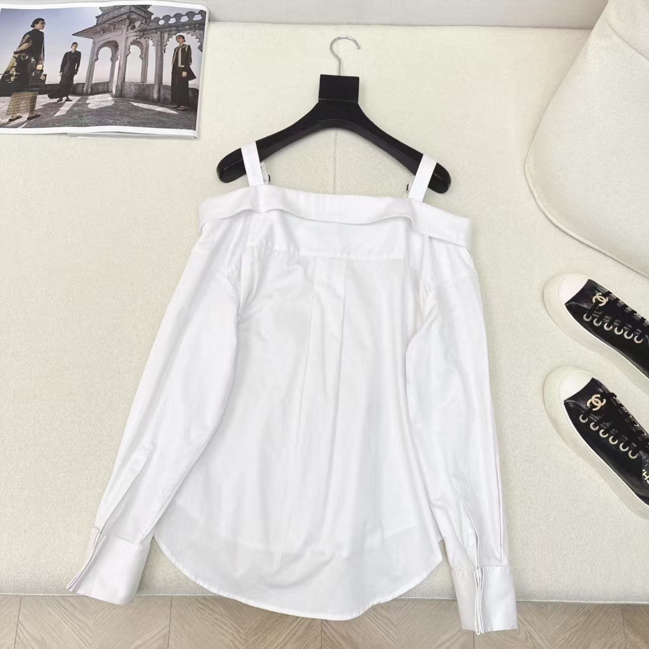 Langarmhemd mit Bateau-Kragen