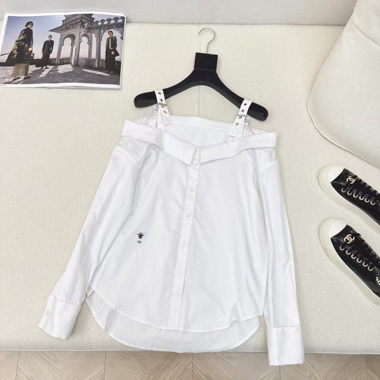 Langarmhemd mit Bateau-Kragen