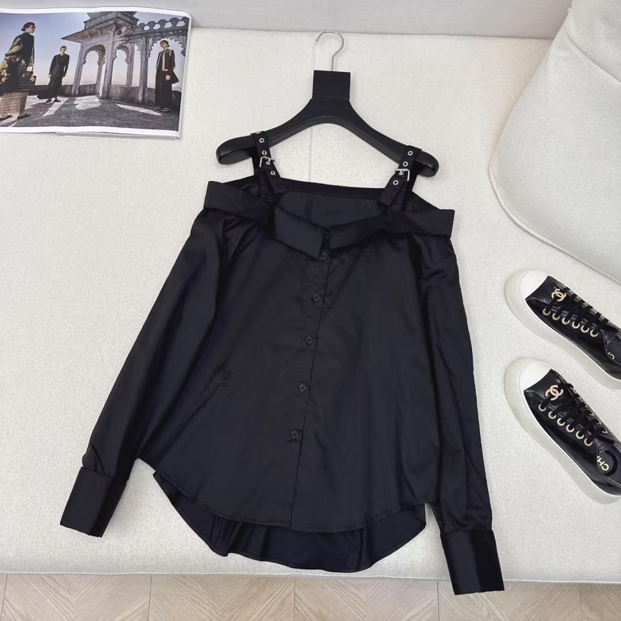 Langarmhemd mit Bateau-Kragen