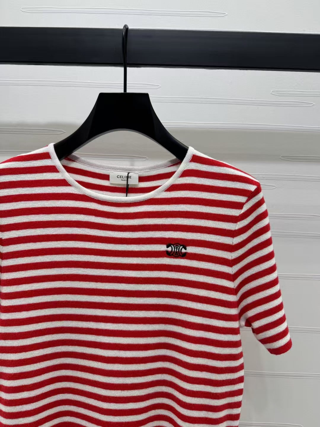 manches courtes en tricot rayé