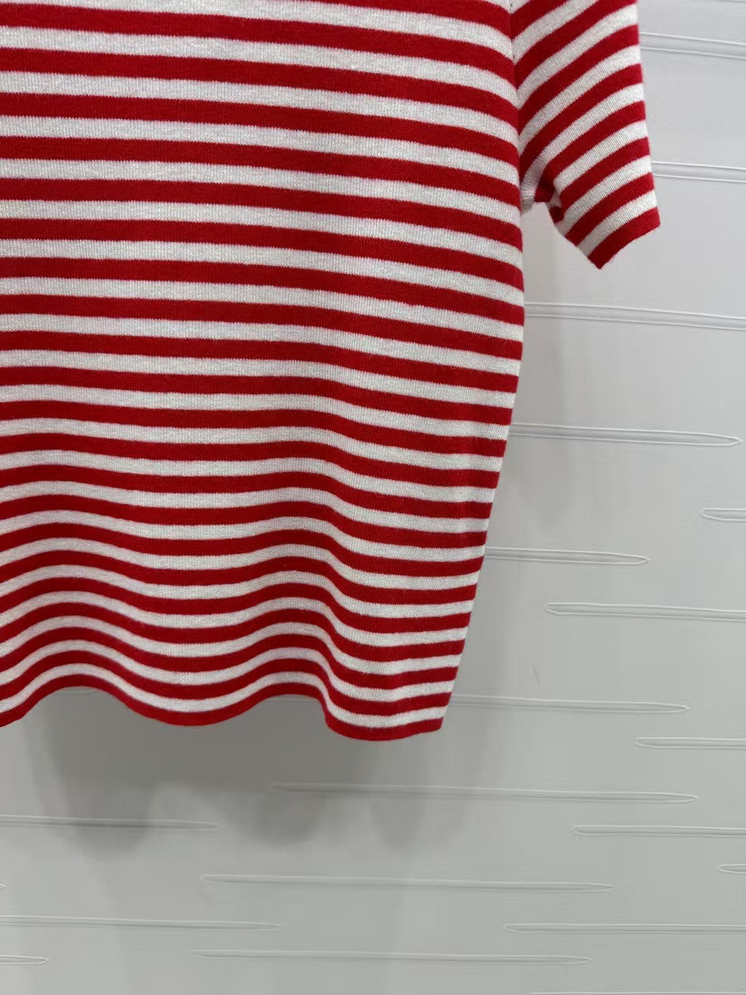 manches courtes en tricot rayé