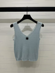 lace trim knitted camisole
