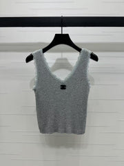 lace trim knitted camisole