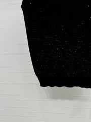 Heavy industry hot rhinestone knitted vest