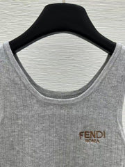 embroidered logo knitted vest