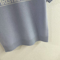 Five-pointed star round neck short-sleeved sweater