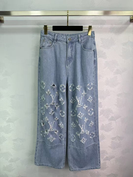 Strapazierfähige Jeans mit Laser-3D-Klettverschluss