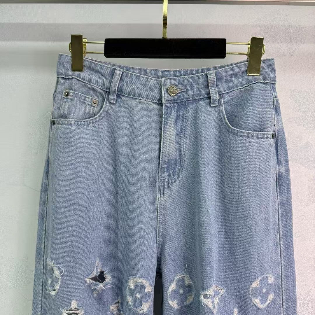 Strapazierfähige Jeans mit Laser-3D-Klettverschluss