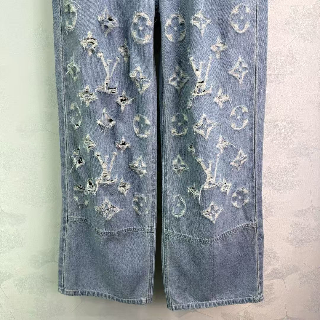 Strapazierfähige Jeans mit Laser-3D-Klettverschluss