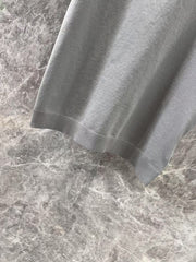 Contrast color knitted crew neck short sleeve top