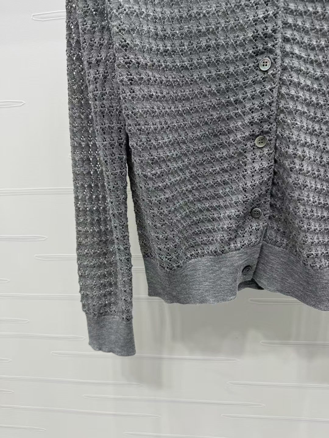 Hohles Polo-Strick-Langarmshirt