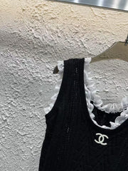 25 Spring New Arrival Lace Stitching Knitted Vest