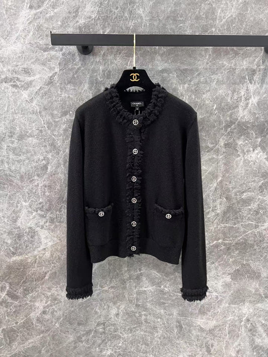 Einreihiger Cardigan aus Spitzenstrick