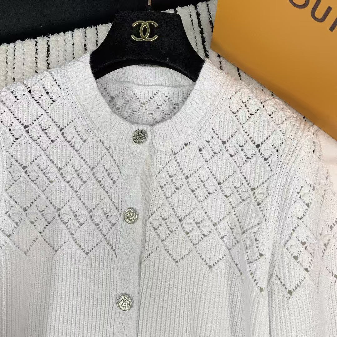 Durchbrochene Strickjacke