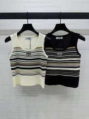 25 Spring/Summer U-neck striped knitted vest