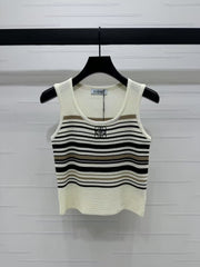 25 Spring/Summer U-neck striped knitted vest