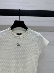 25 Spring and Summer Small Flying Sleeve Knitted Short Sleeve