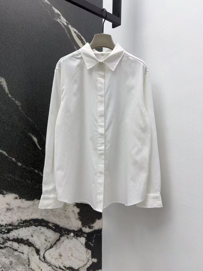 Nouvelle chemise à revers en jacquard à motif foncé au début du printemps