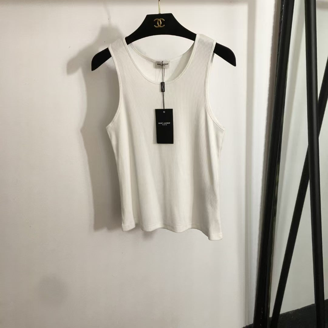 Rote Baumwollweste mit Logo-Stickerei