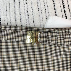 Spring and summer new style side zipper plaid belt skirt