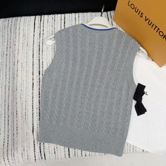 Spring and summer new v-neck embroidered knitted vest