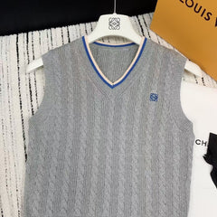 Spring and summer new v-neck embroidered knitted vest