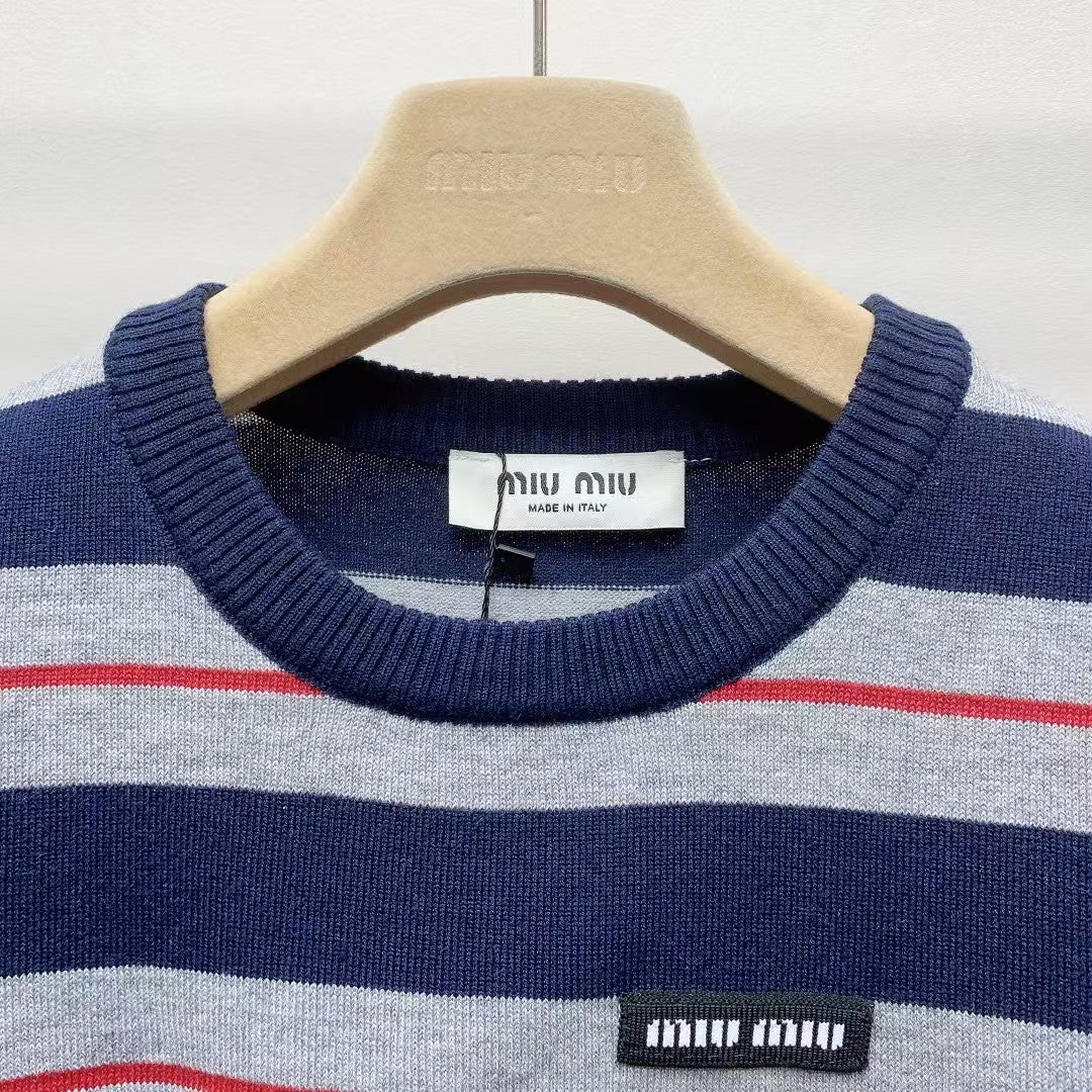 25ss nouvelle lettre rayée manches courtes