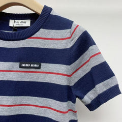 25ss new letter striped short sleeves