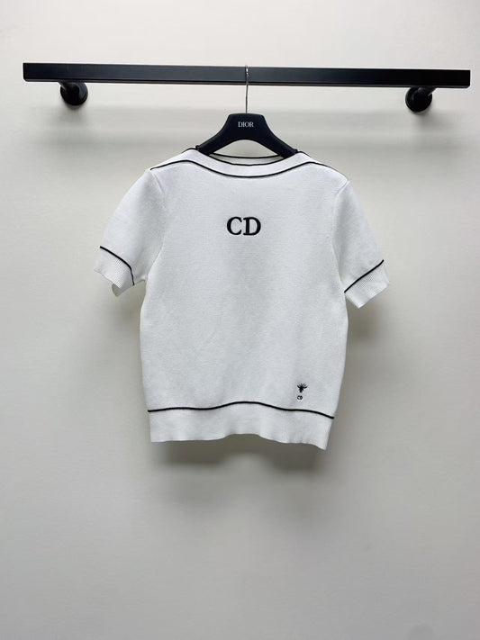 25ss logo little bee knitted sweater short sleeves