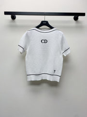 25ss logo little bee knitted sweater short sleeves
