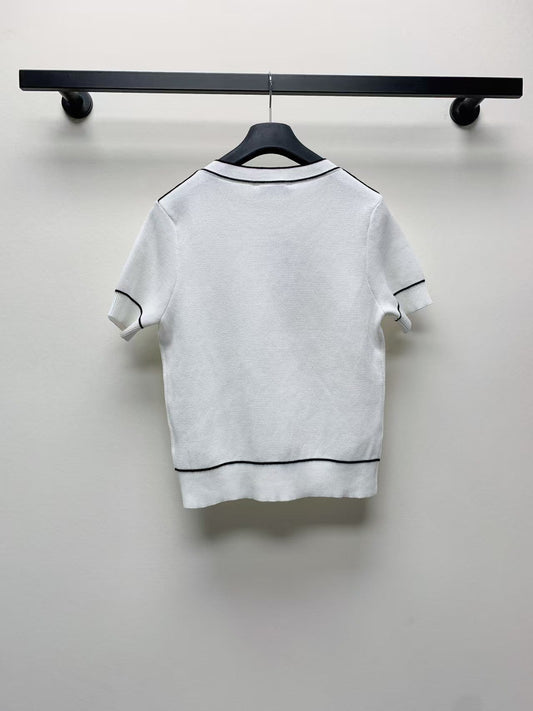25ss logo little bee knitted sweater short sleeves