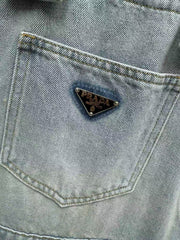 25ss blue denim loose overalls