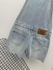 25ss blue denim loose overalls