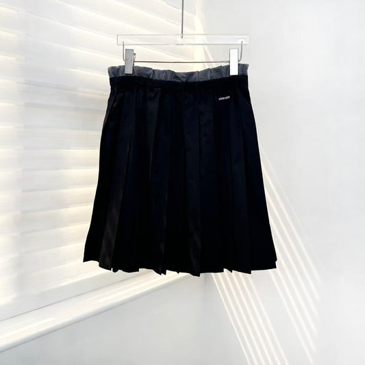 25ss mesh pleated maxi skirt